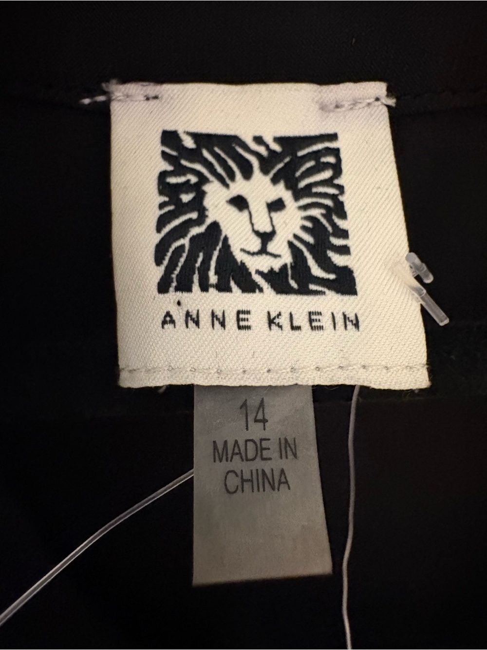 Anne Klein Black Zip-Front Shirt Dress with Waist Tie - Picture 3 of 4